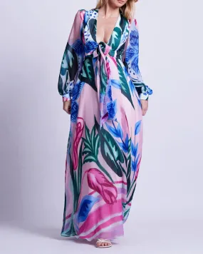 Nova Flora Deep V Maxi Dress