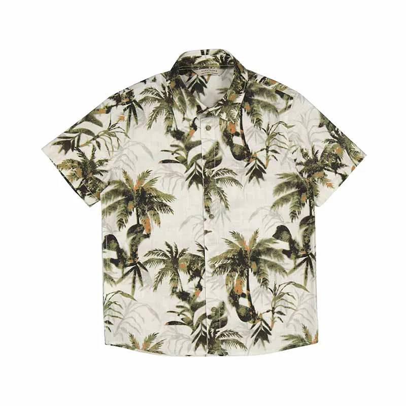 Nukutavake Boys Short Sleeve Palm Tree Print Shirt_ 6117-25