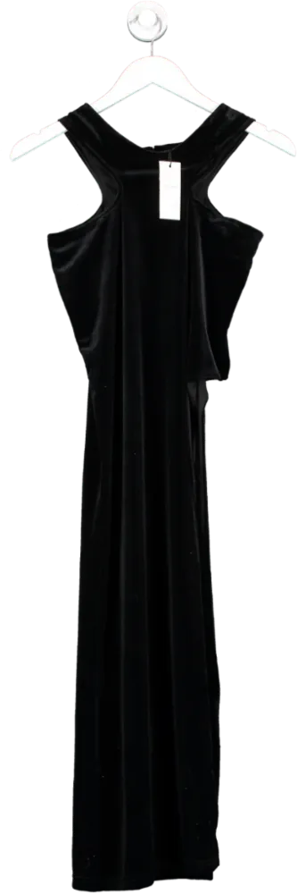 Olivia Reign Black Velvet Cut Out Maxi Skirt UK 8