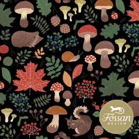 Organic Cotton French Terry in Autumn Forest Night | Designed in Sweden