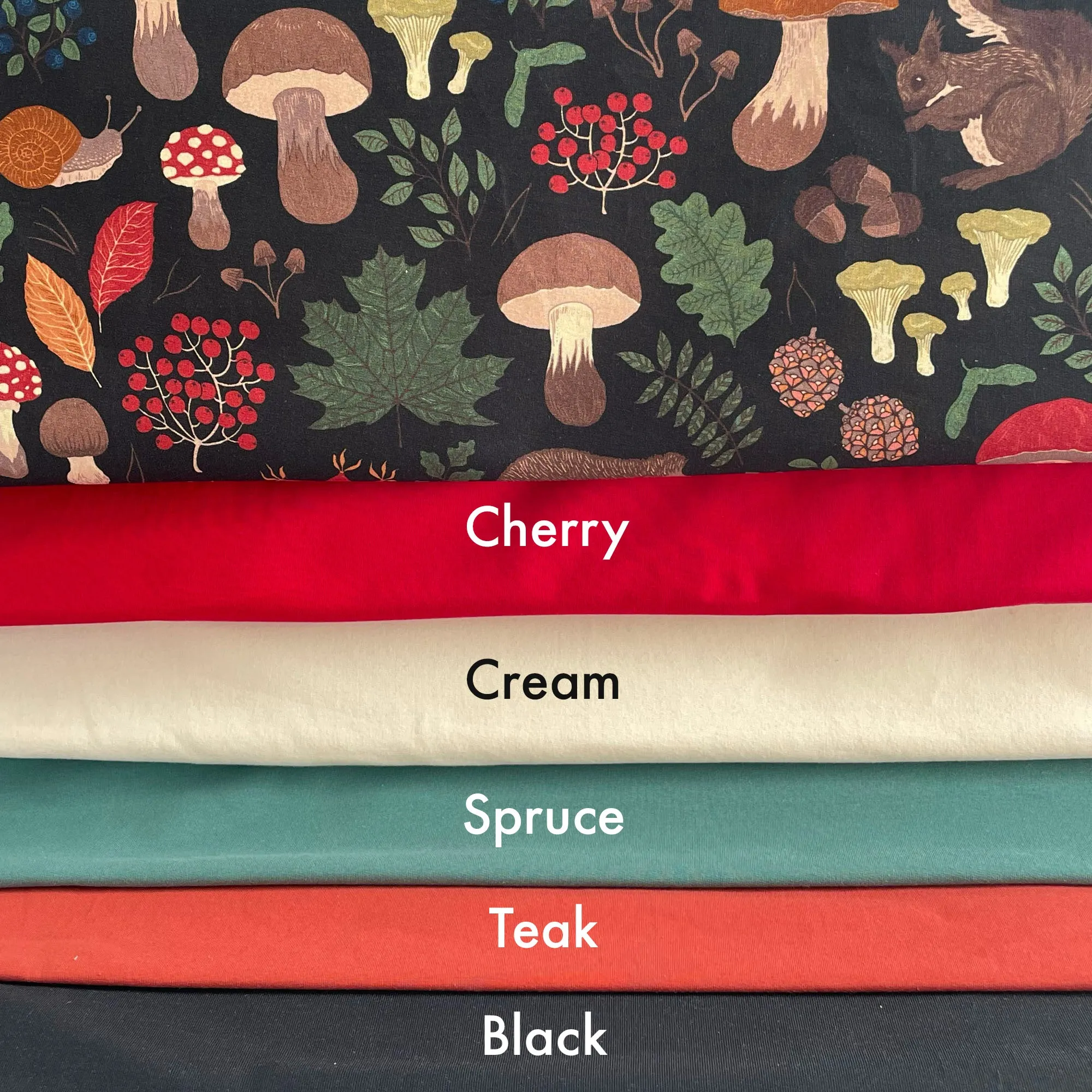 Organic Cotton French Terry in Autumn Forest Night | Designed in Sweden