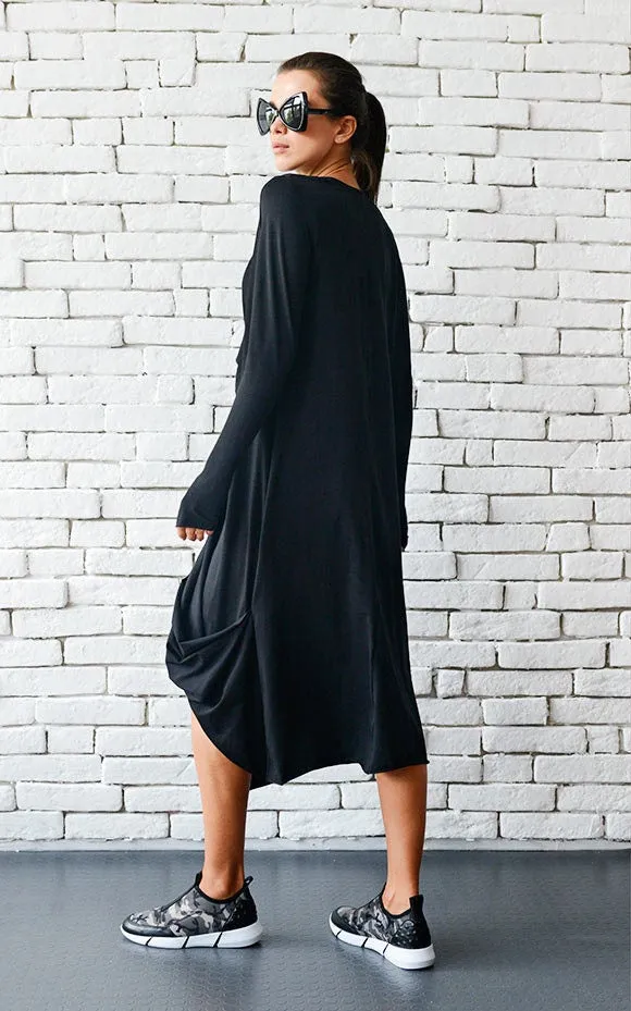 Oversize Black Loose Casual Tunic