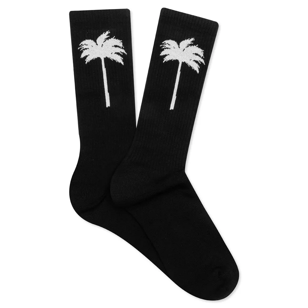 Palm Socks - Black/White