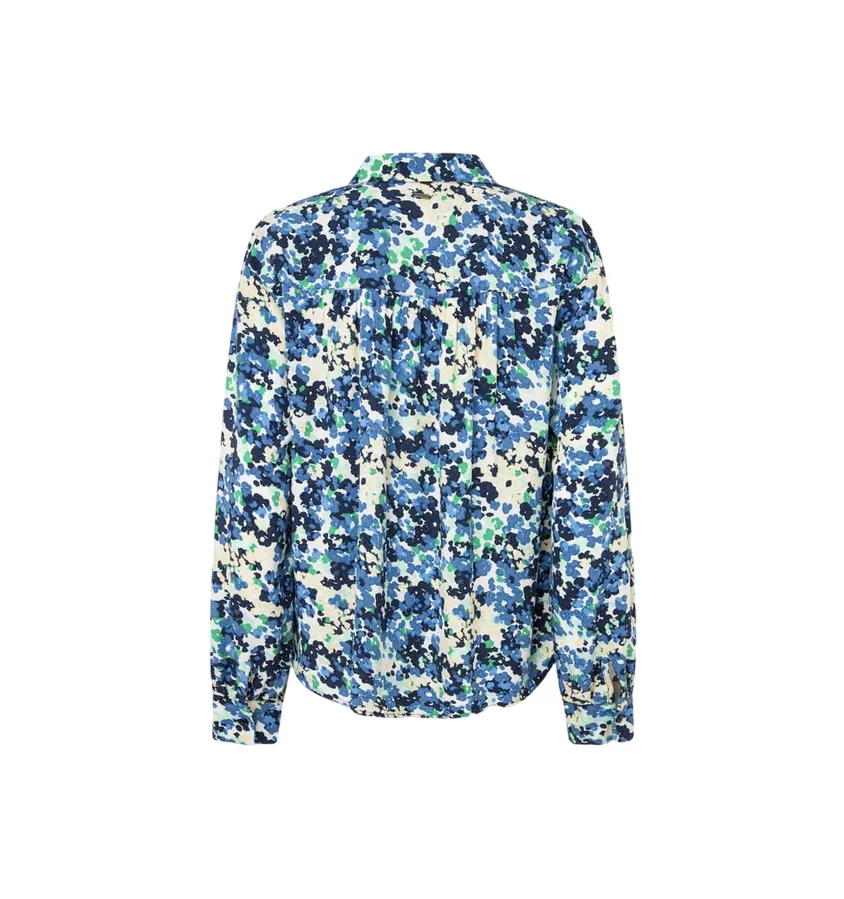 Pepe Jeans women's shirt with floral print Ciria PL304836 553 blue