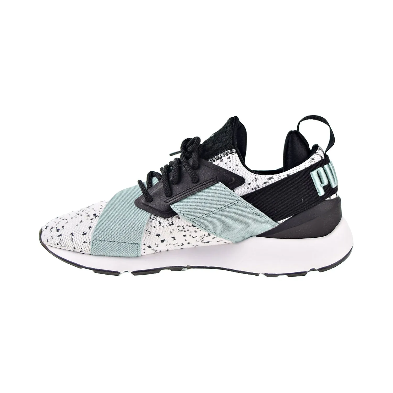 Puma Womens Muse Solst Running Shoes - White, Aquifer, and Black Colors for Stylish Comfort