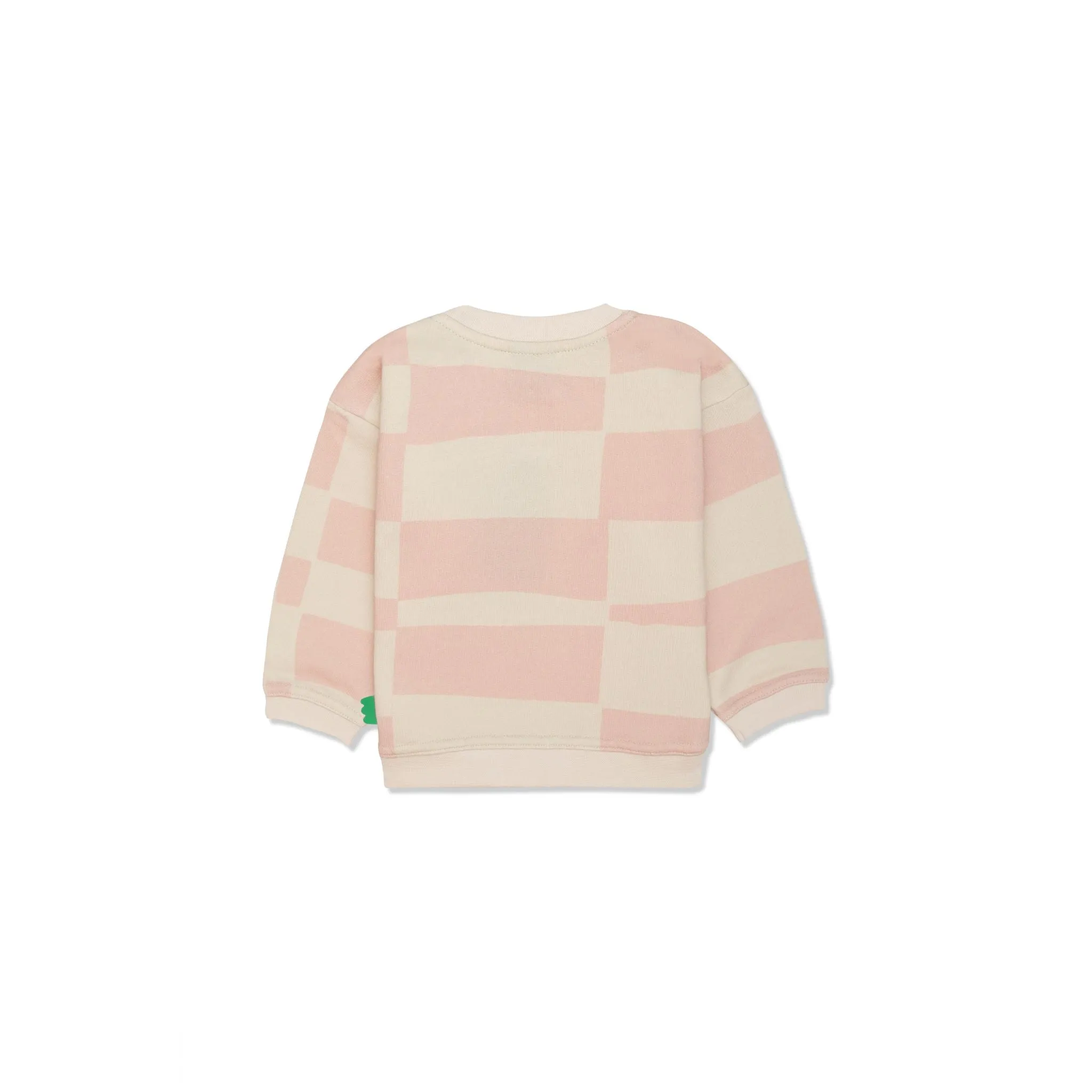 Recycled Cotton Pink Checkered Baby Sweatshirt