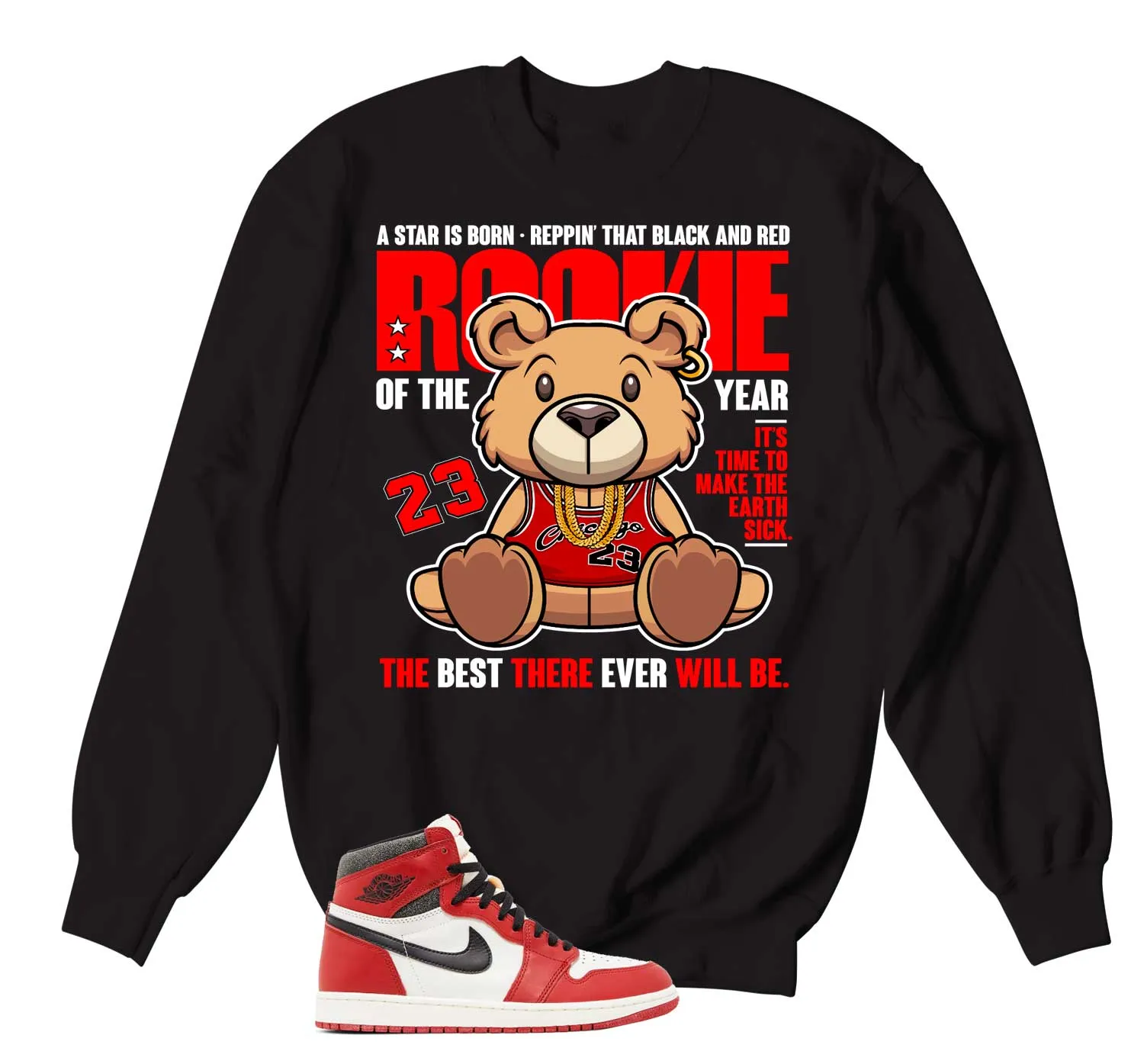 Retro 1 Lost And Found Sweater - Rookie Bear - Black