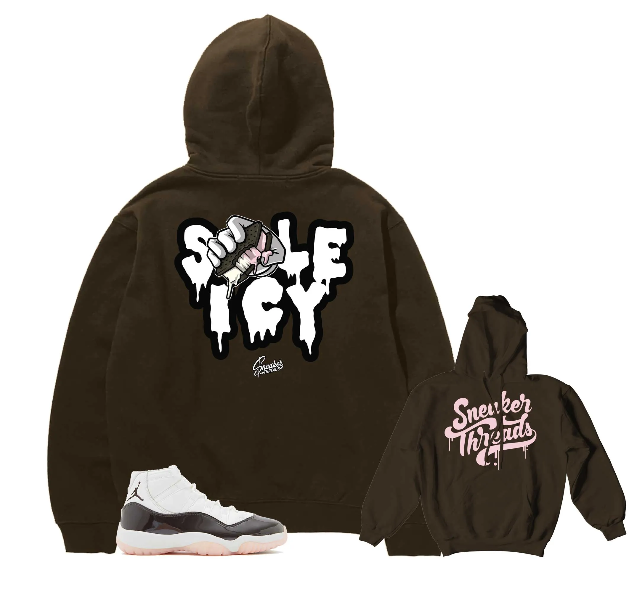 Retro 11 Neapolitan Hoody - Sole Icy - Brown