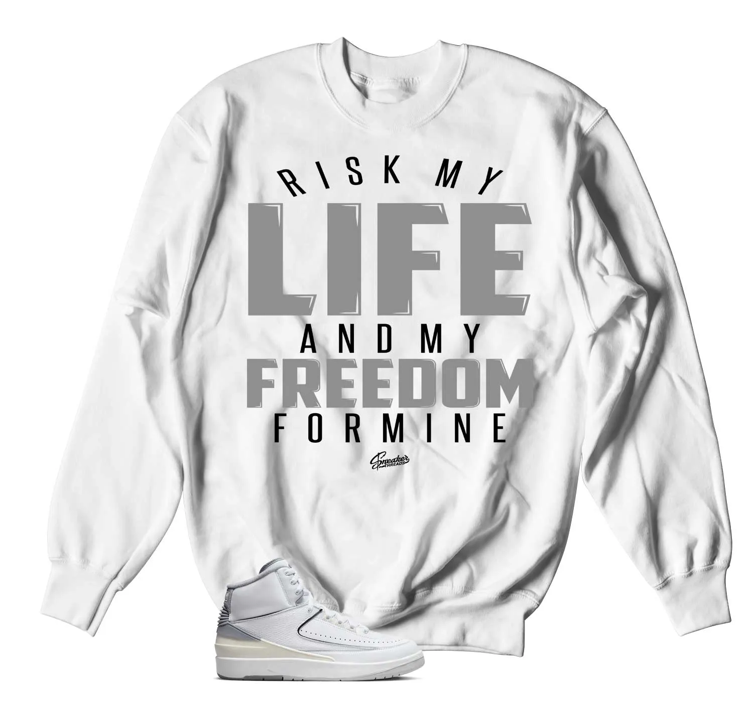 Retro 2 Cement Grey Sweater - My Life - White