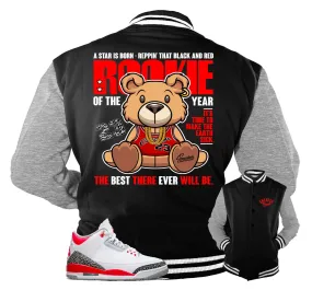 Retro 3 Fire Red Rookie Bear Jacket