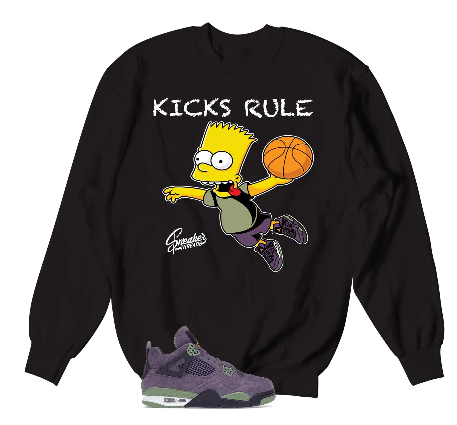 Retro 4 Canyon Purple Kicks Rule Sweater