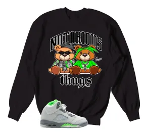 Retro 5 Green Bean Sweater - Thug Bears - Black