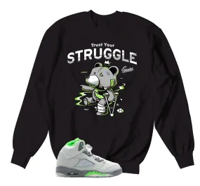 Retro 5 Green Bean Sweater - Trust Your Struggle - Black