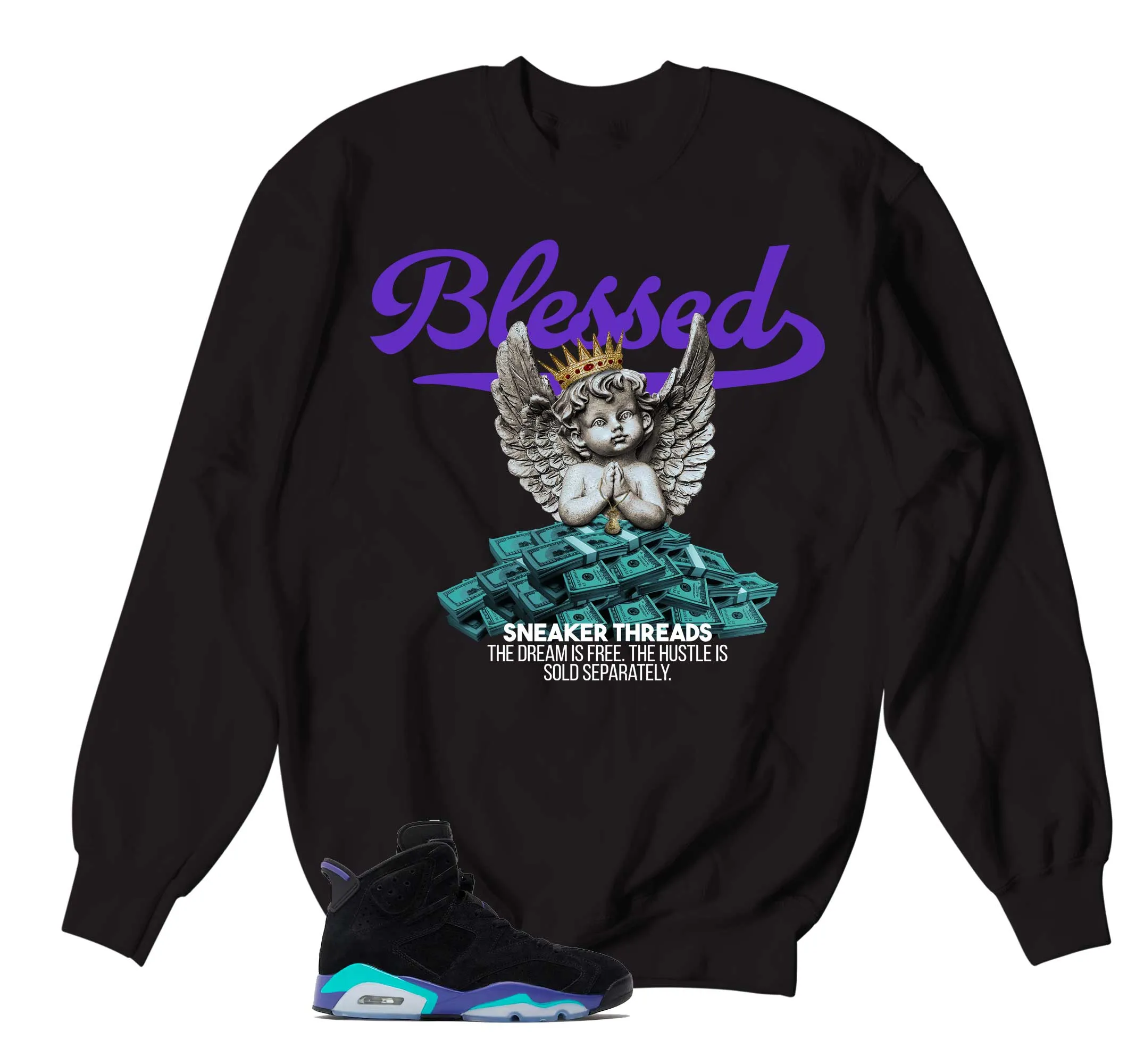 Retro 6 Aqua Blessed Angel Sweater