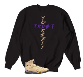 Retro 7 Vachetta Tan Sweater - Trust Yourself - Black