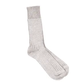 ROTOTO LINEN COTTON RIBBED SOCKS GRAYGE