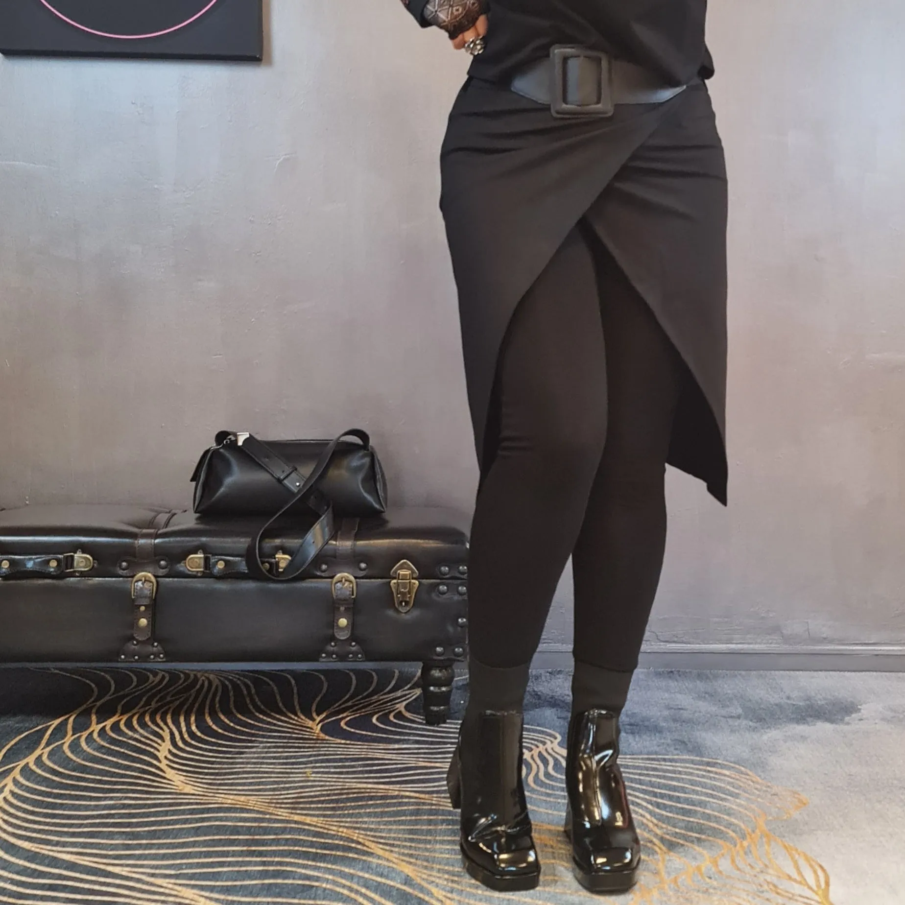 Simple Moderne Vintage Punk Leggings & Half-Body Skirt