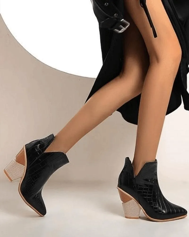 Somple Pointed Toe Slip On Boots