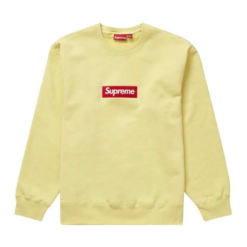 Supreme Box Logo Crewneck (FW22) Pale Yellow