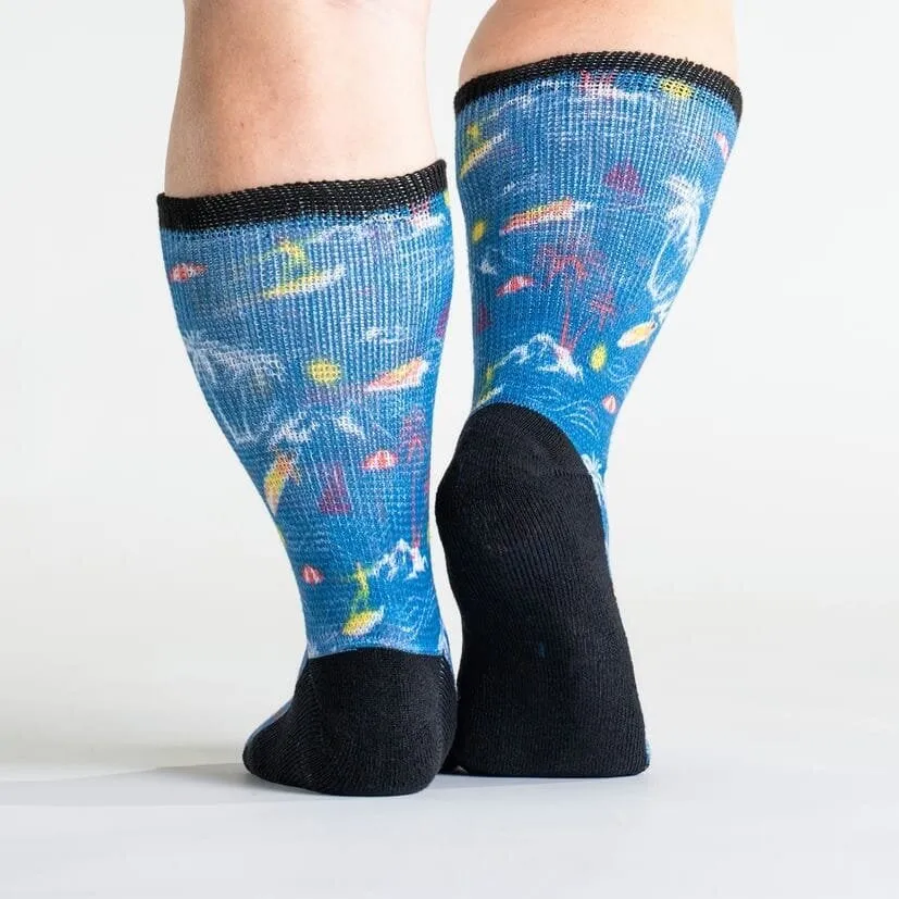 Surfs Up Non-Binding Diabetic Socks