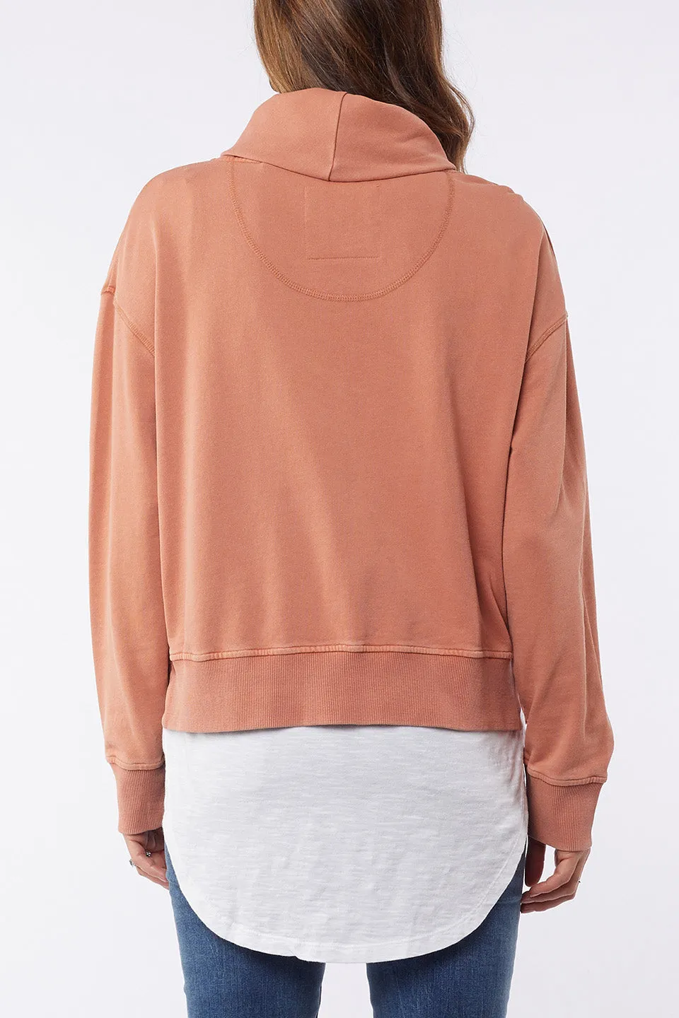 Suzie Roll Neck Copper Fleece Sweat