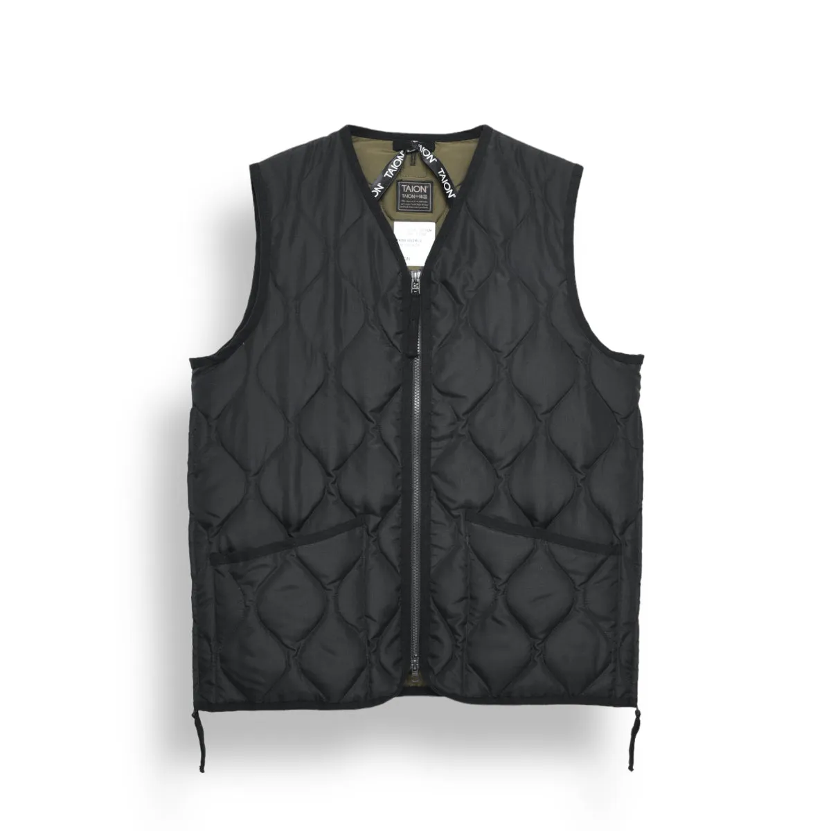 TAION Military Zip V-Neck Vest black