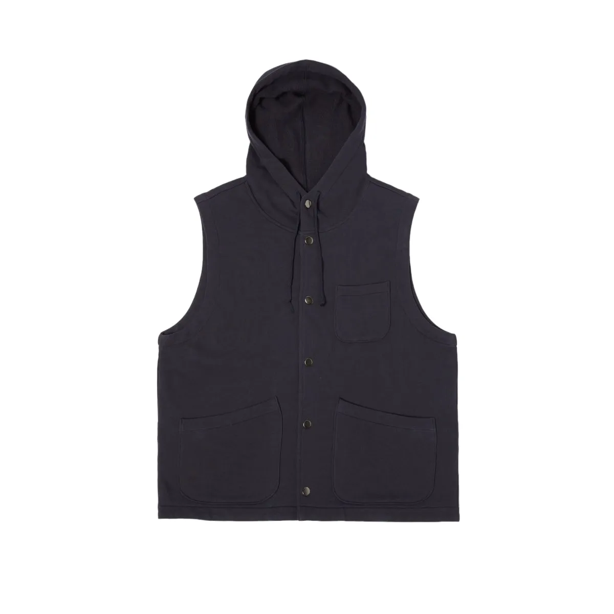 Universal Works Lazy Day Gilet P2922 Brush Back Sweat navy