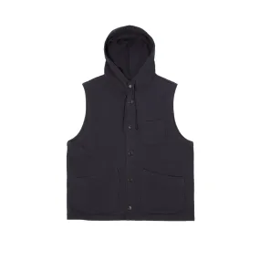 Universal Works Lazy Day Gilet P2922 Brush Back Sweat navy